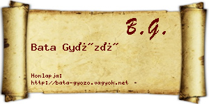 Bata Győző névjegykártya